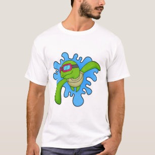 T-shirt Tortue Piscine lunettes de natation