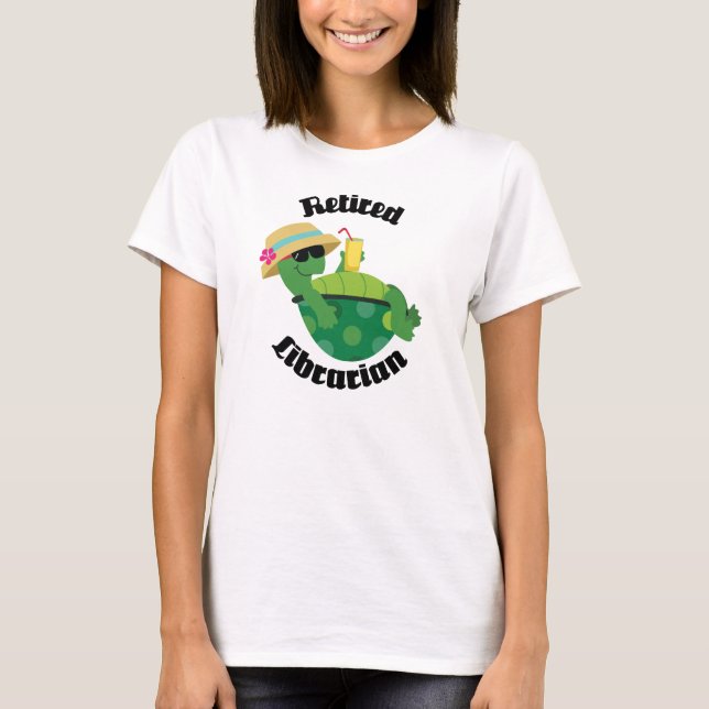 T-shirt Tortue retirée de bibliothécaire (Devant)