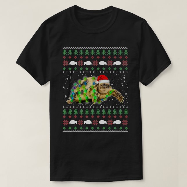 T-shirt Tortue Sulcata africaine laide pull de Noël  (Design devant)