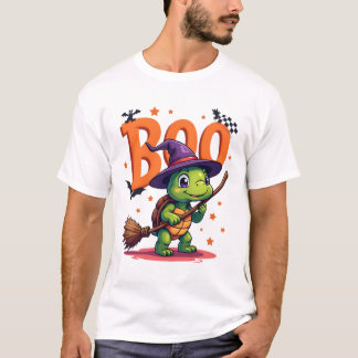 T-shirt Tortue Tortue Boo Sorcière Trick Or Treat Hallowee