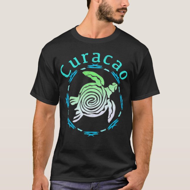 T-shirt Tortue tribale de Curaçao (Devant)