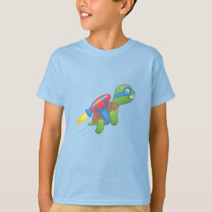 T-shirt Tortue volante avec un Jetpack rouge