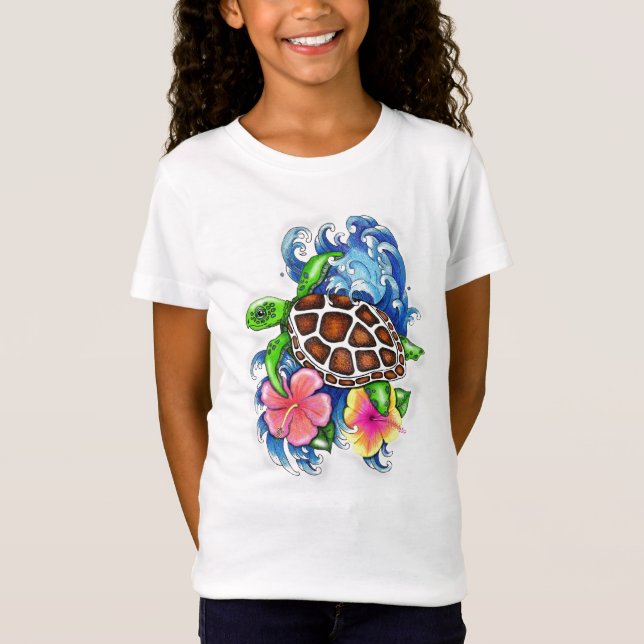 T-Shirt Tortues de mer tropicales (Devant)