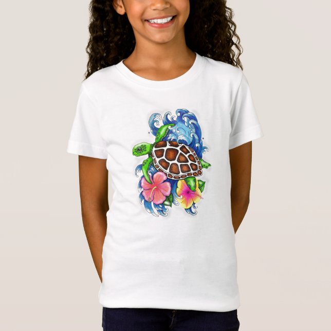 T-Shirt Tortues de mer tropicales (Devant)