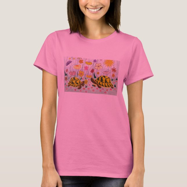 T-shirt Tortues et fleurs (Devant)