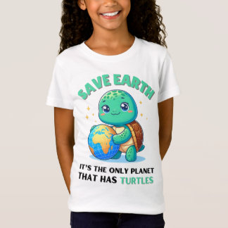 T-Shirt tortues Sauvegarder la Terre C'est la seule planèt
