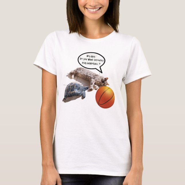 T-SHIRT TORTURE DE CHAT ET BASKETBALL (Devant)