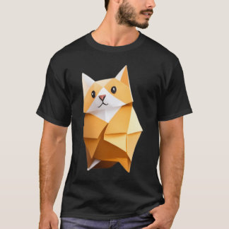 T-shirt Tot Tater Orange Chat - Origami