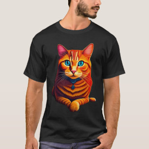 T-shirt Tot Tater Orange Chat - Peint