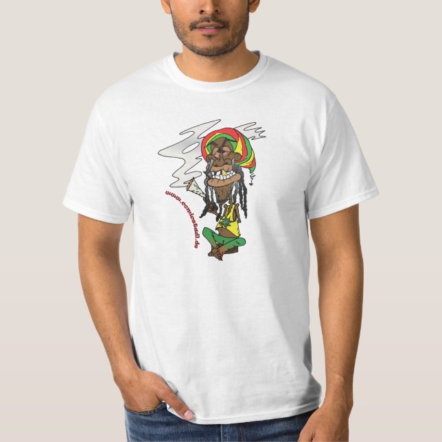 T-shirt Total de Rastafari gechillter avec un joint (Devant)