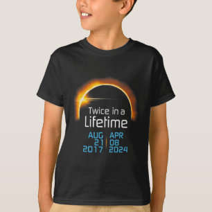 T-shirt Total Éclipse Solaire 2024 2017 Totalité Deux Fois