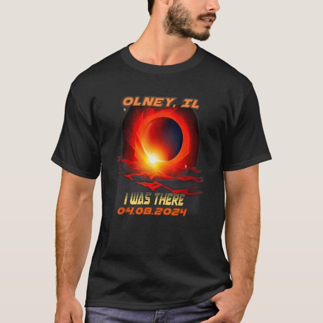 T-shirt Total Éclipse Solaire J'Étais Là Olney Illinois IL (Devant)