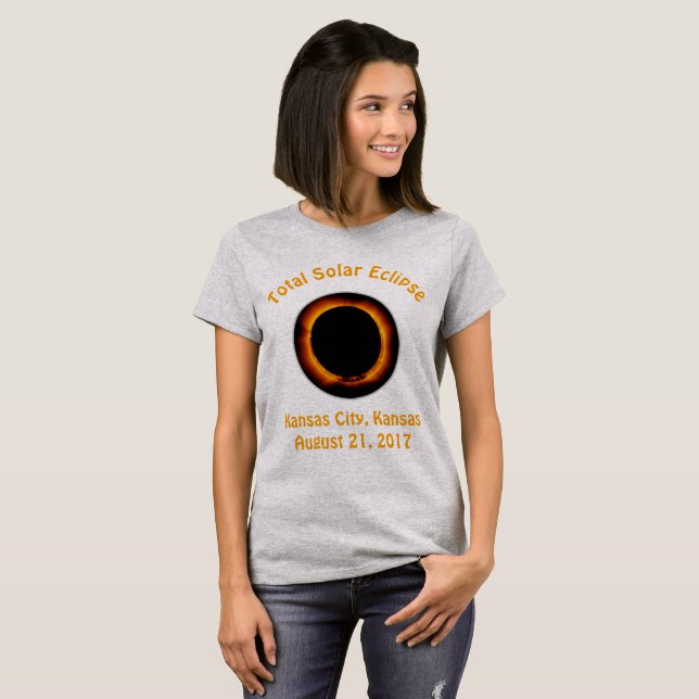 T-shirt Total Éclipse Solaire ( Kansas City, Kansas ) (Devant entier)