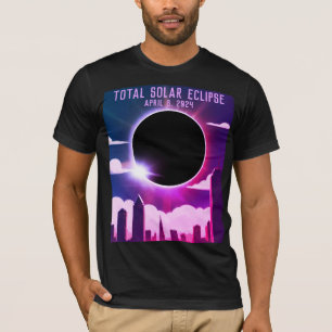 T-shirt Total éclipse solaire VILLE 8 avril 2024 lune de s