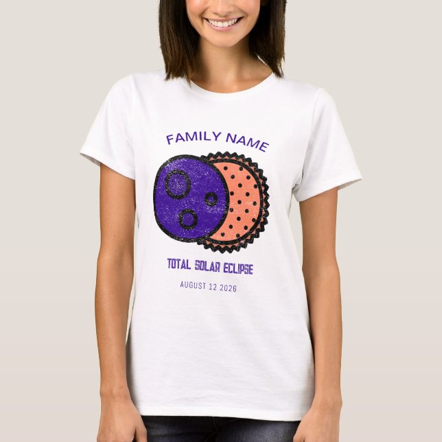 T-shirt Total Solaire Eclipse 2026 Personnalisé (Devant)