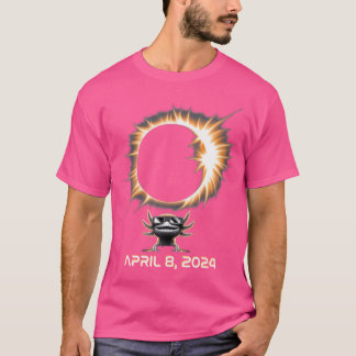 T-shirt Total Solaire Eclipse Chemise 2024 Axolotl En Astr