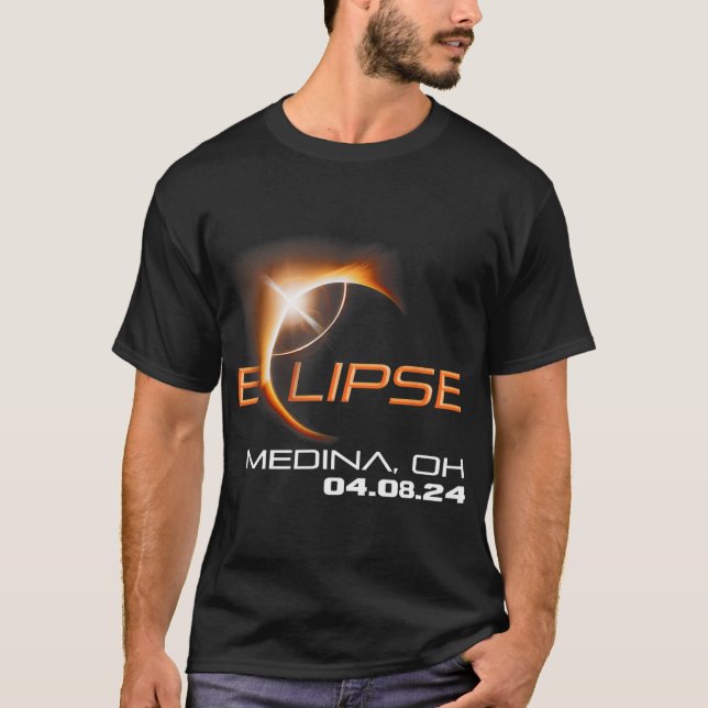 T-shirt Total Solaire Eclipse Médina Ohio (Devant)