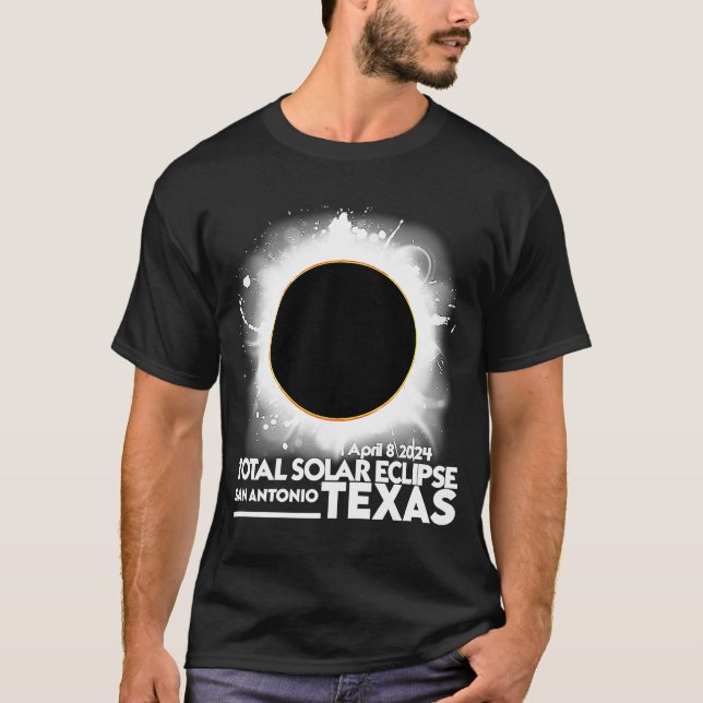T-shirt Total Solaire Eclipse San Antonio TEXAS 8 avril 20 (Devant)