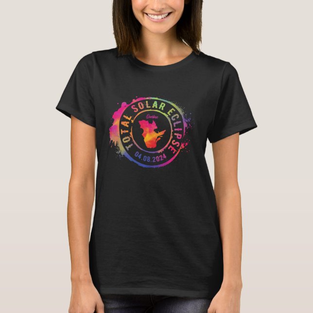 T-shirt Total Solar Eclipse 2024 Canada Quebec Totality Co (Devant)