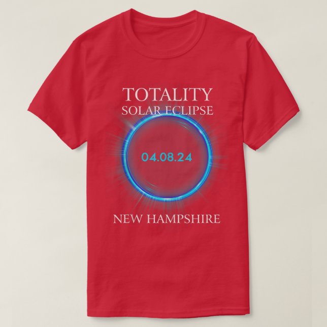 T-shirt Total Solar Eclipse 2024 New Hampshire Astronomy L (Design devant)