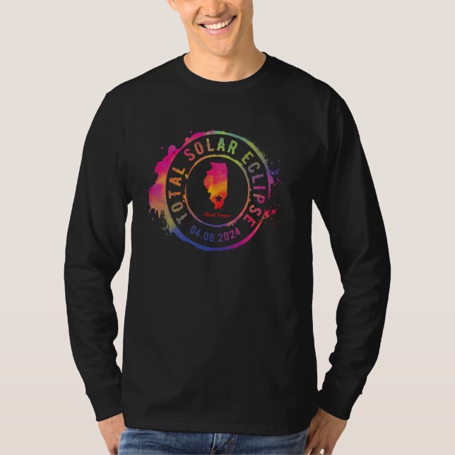 T-shirt Total Solar Eclipse 2024 USA Illinois Mount Vernon (Devant)
