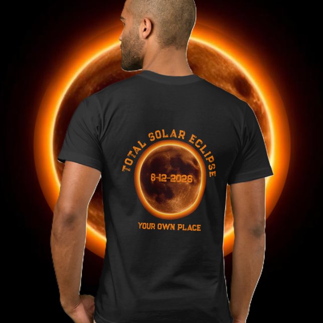 T-shirt Total Solar Eclipse 2026 (Total Solar Eclipse 2026 T-Shirt back graphic print men)