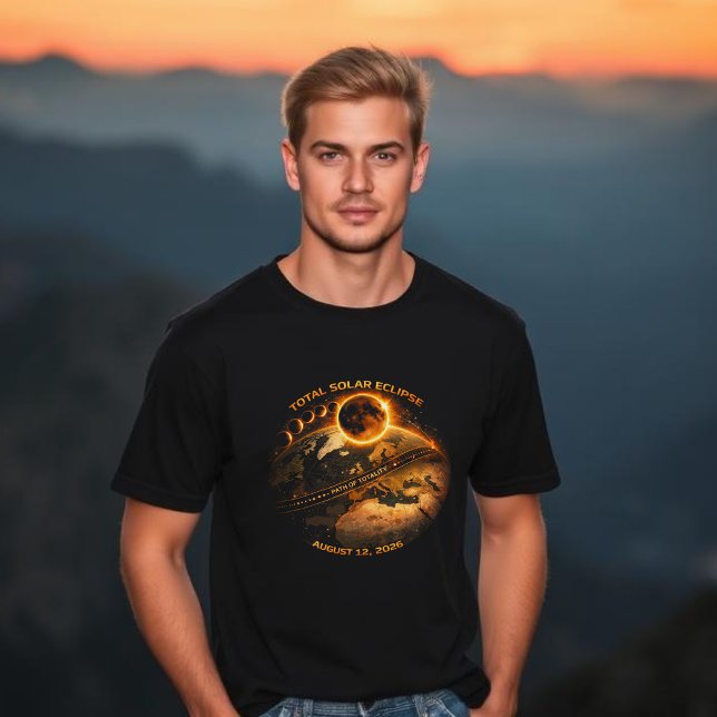 T-shirt Total Solar Eclipse 2026- Path of Totality (Total Solar Eclipse August 12, 2026 Path of Totality t shirt)