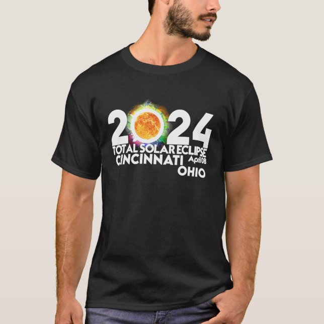 T-shirt Total Solar Eclipse Cincinnati OHIO April 8 2024 T (Devant)