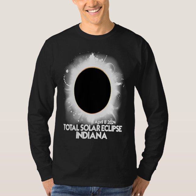 T-shirt Total Solar Eclipse Indiana 2024 American Totality (Devant)
