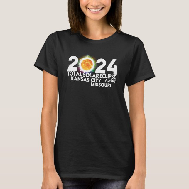 T-shirt Total Solar Eclipse Kansas City Missouri April 8 2 (Devant)