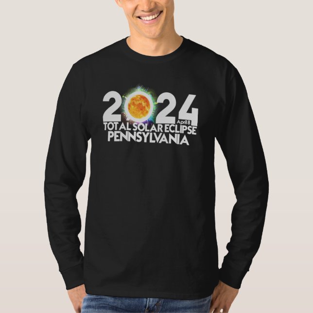 T-shirt Total Solar Eclipse Pennsylvania 2024 American Tot (Devant)