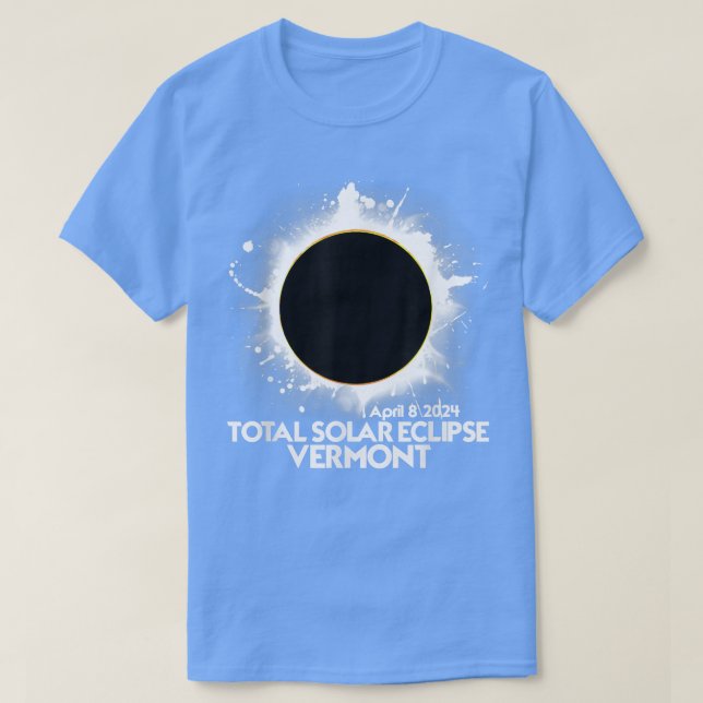 T-shirt Total Solar Eclipse Vermont 2024 American Totality (Design devant)