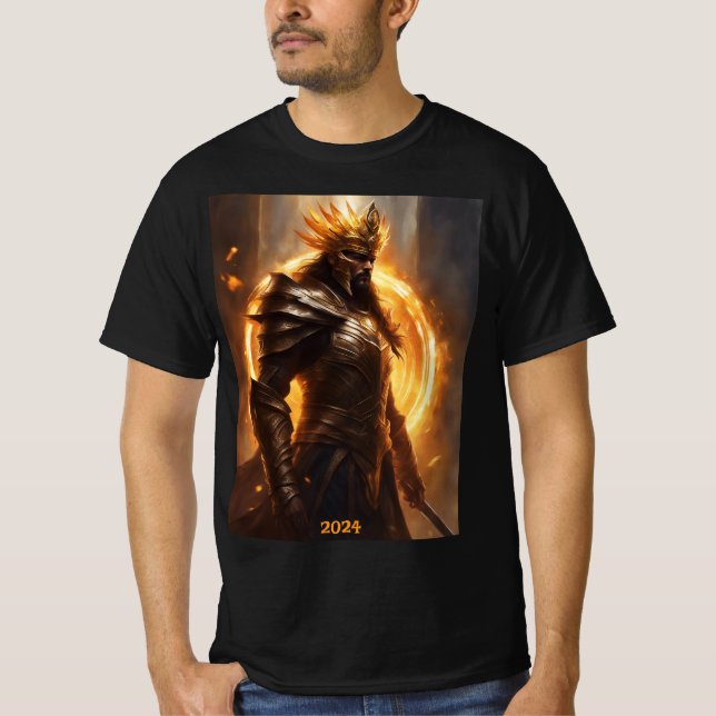 T-shirt Total Solar Eclipse Warrior en armure 2024 Hommes (Devant)