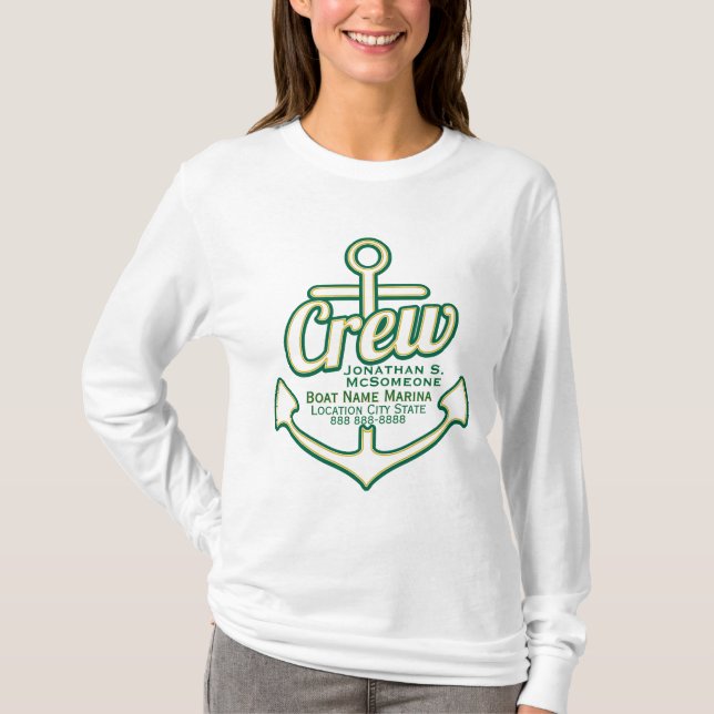 T-shirt Totalement Personnalisé Crew Ancre Nautical Tee (Devant)
