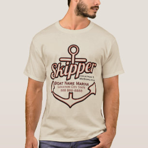 T-shirt Totalement Personnalisé Skipper Ancre Nautique Tee