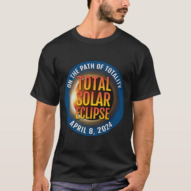 T-shirt Totalité de l'éclipse solaire 8 avril 2024 GEN03 (Devant)