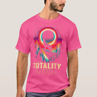 T-shirt Totalité Loup Eclipse Solaire 8 Avril 2024 Sapeur