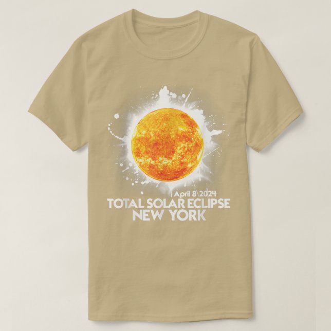 T-shirt Totalité New York 2024 Total Solaire Eclipse Améri (Design devant)