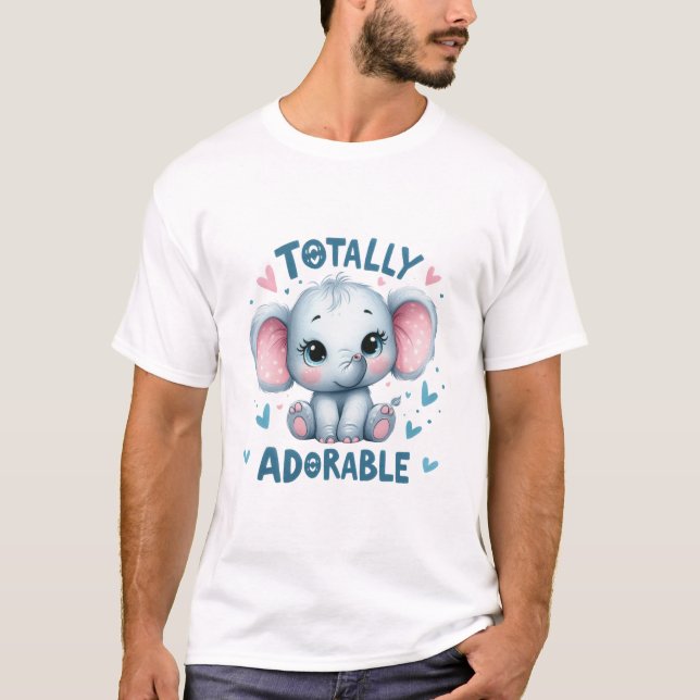 T-shirt Totally Adorable Elephant – Cute Kawaii Animal (Devant)