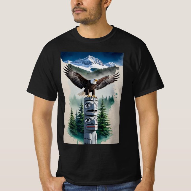 T-shirt Totem haïda et aigle chauve (Devant)