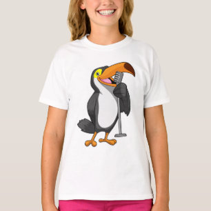 T-shirt Toucan at Music with Microphone