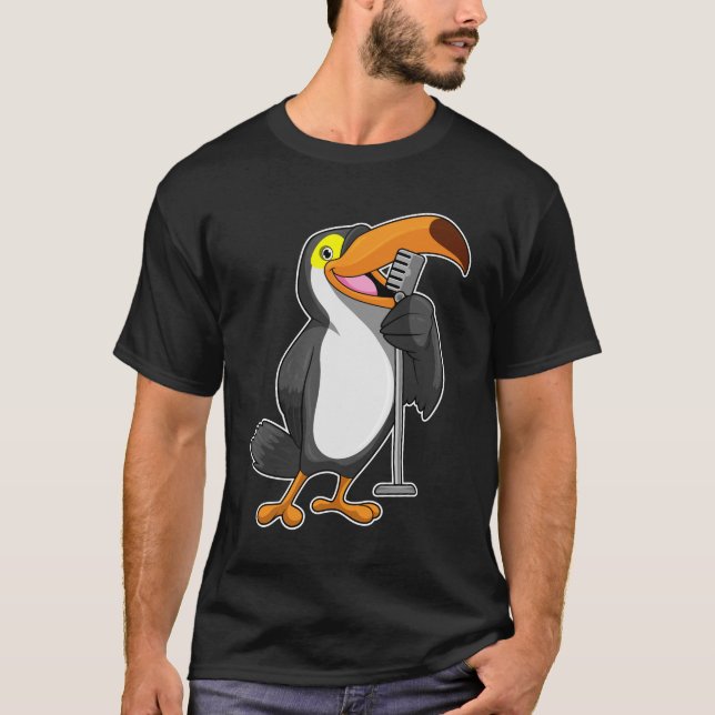 T-shirt Toucan at Music with Microphone (Devant)