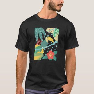 T-shirt Toucan Bird Tropical Mignonne Palm Leaf Plage Fleu