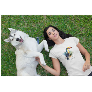 T-shirt toucan coloré assis sur une branche