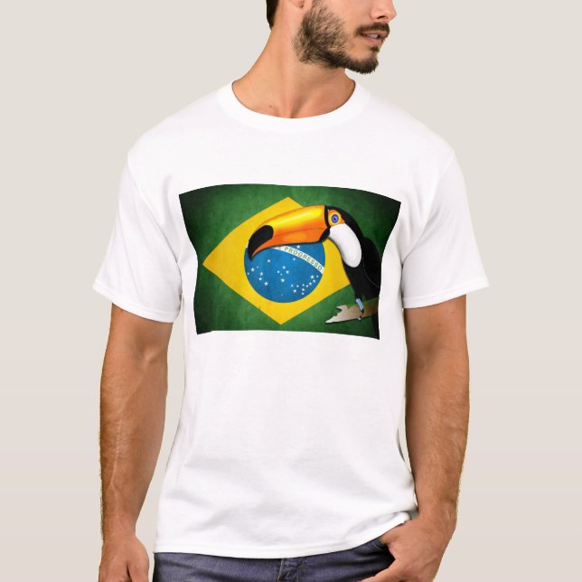 T-shirt Toucan Drapeau du Brésil (Devant)