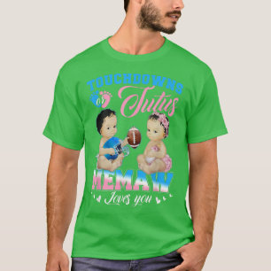 T-shirt Touchdowns ou Tutus Memaw Loves You Gender Reveal