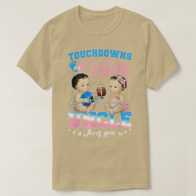 T-shirt Touchdowns ou Tutus Uncle vous aime Révélation de  (Design devant)