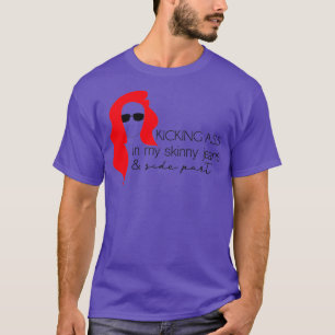 T-shirt Toucher A dans mon jean maigre et partie latérale 