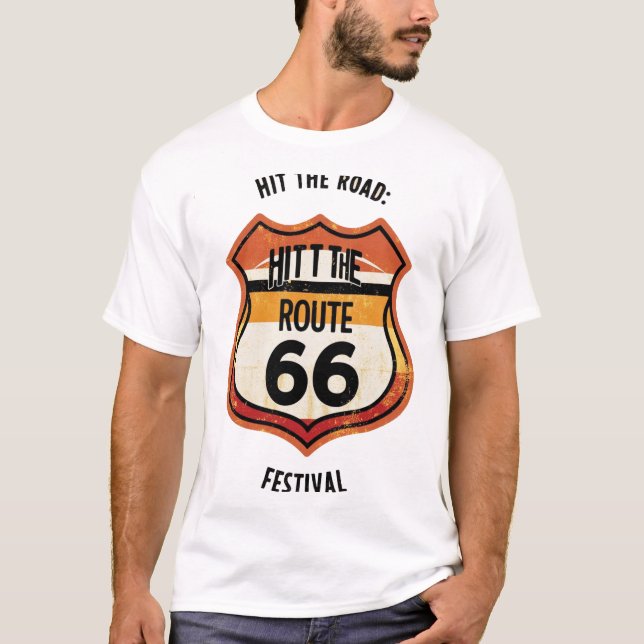 T-SHIRT TOUCHER LA ROUTE 66 TEXAS (Devant)