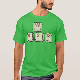 T-shirt Touches de mouvement de jeu WASD Rétro-ordinateur 